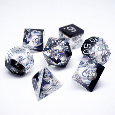 Conjunto de dados digitais de resina verde, multifacetado, para tablets, jogos de dados#rpg#dnd#coc