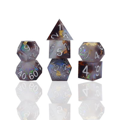Conjunto de dados digitais de resina verde, multifacetado, para tablets, jogos de dados#rpg#dnd#coc