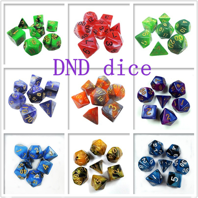 Set de dados de resina policolor#Rpg#Dnd#Coc Marmore Padrão Preminum e luxo