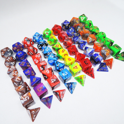 Set de dados de resina policolor#Rpg#Dnd#Coc Marmore Padrão Preminum e luxo