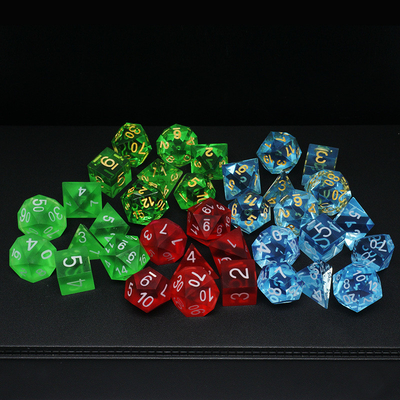Material de resina multicolor Set de dados#Rpg#Dnd#Coc Transparente