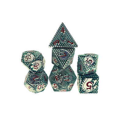 Folclórico -Escalas Metais dados Multi -noodle jogo de tabuleiro #Dnd#Rpg#Coc