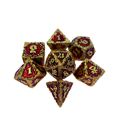 Red Tree Vine Metal Multi-Face Dice Collection Jogo de Desktop Dnd&amp;Rpg&amp;Coc