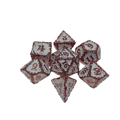 Red Tree Vine Metal Multi-Face Dice Collection Jogo de Desktop Dnd&amp;Rpg&amp;Coc