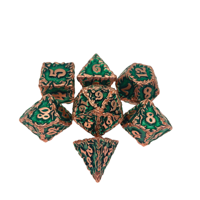 Red Tree Vine Metal Multi-Face Dice Collection Jogo de Desktop Dnd&amp;Rpg&amp;Coc