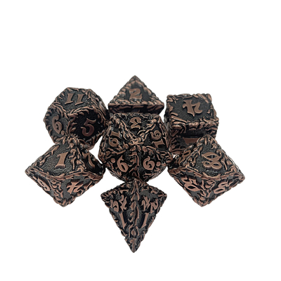 Red Tree Vine Metal Multi-Face Dice Collection Jogo de Desktop Dnd&amp;Rpg&amp;Coc
