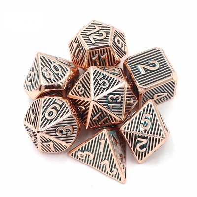 Vertical Metal Multi Face Dice Desktop Game Dnd Rpg Coc Cor de Bronze