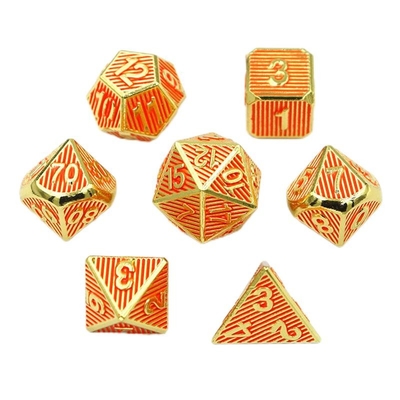 Vertical Metal Multi Face Dice Desktop Game Dnd Rpg Coc Cor de Bronze