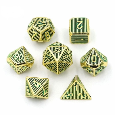 Vertical Metal Multi Face Dice Desktop Game Dnd Rpg Coc Cor de Bronze