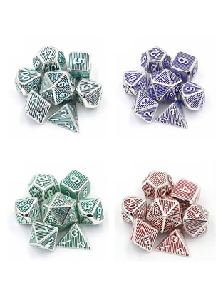 Vertical Metal Multi Face Dice Desktop Game Dnd Rpg Coc Cor de Bronze