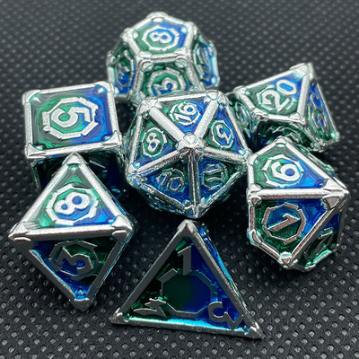 Jogo de mesa Metal Multi Face RPG Dice Set Dnd Coc Multicolor