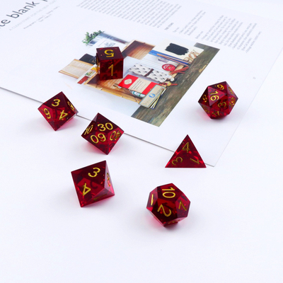 Jogos de mesa de dados de resina natural de romã vermelha Domínio mágico preferido Aventura Dnd dados