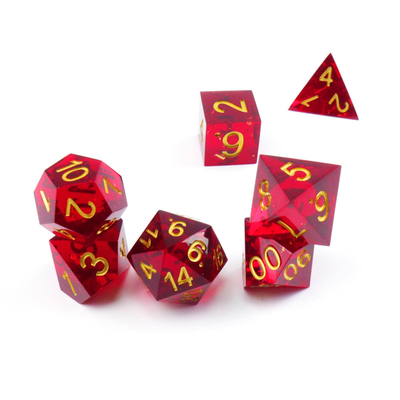 Jogos de mesa de dados de resina natural de romã vermelha Domínio mágico preferido Aventura Dnd dados