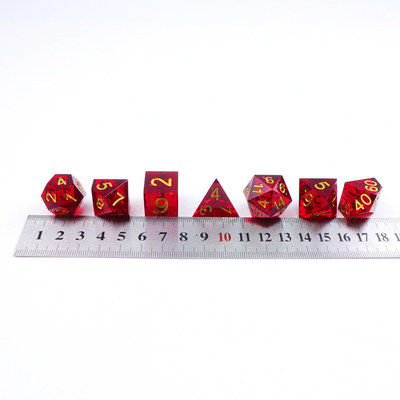 Jogos de mesa de dados de resina natural de romã vermelha Domínio mágico preferido Aventura Dnd dados