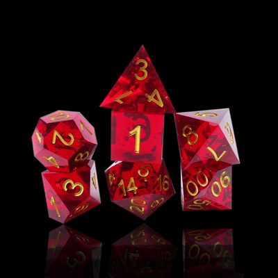 Jogos de mesa de dados de resina natural de romã vermelha Domínio mágico preferido Aventura Dnd dados