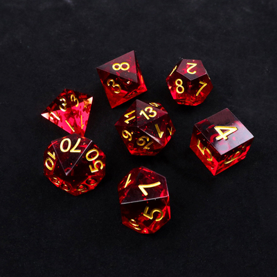 Jogos de mesa de dados de resina natural de romã vermelha Domínio mágico preferido Aventura Dnd dados