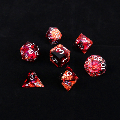 Jogo de mesa multifacetado de resina natural de papel de alumínio vermelho Border Gate