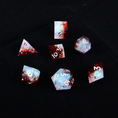 Jogo de dados de mesa de minério de ferro branco mais vermelho