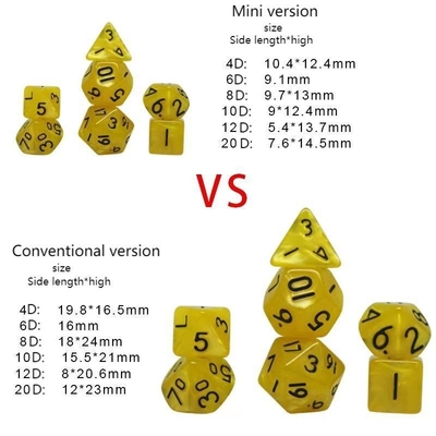Conjunto de dados de jogos de mesa de mini resina de cor doce