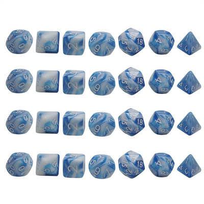 Blue Marble Resina Natural RPG Jogo de Dado Personagem Feito à Mão