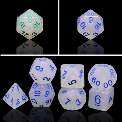 Resina de cristal lisa RPG dados artesanais Resina poliédrica dados