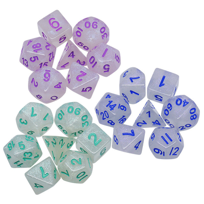 Resina de cristal lisa RPG dados artesanais Resina poliédrica dados