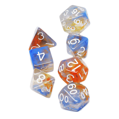 Dois fios de fumaça adicionados juntos Resina RPG dados jogo de mesa de dados