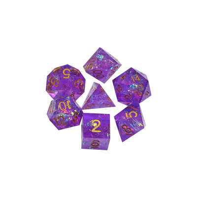 Roumine e personagens de resina de tiras coloridas jogam um conjunto de dados multi-noodle Dragon e Dungeon dnd dados