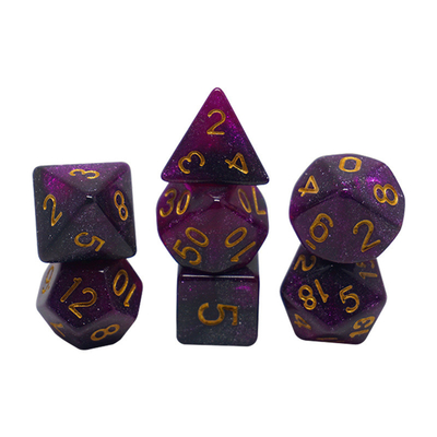 Vermelho, roxo e preto três cores resina dados suite dragão e masmorra dnd dados