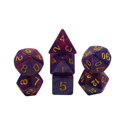 Vermelho, roxo e preto três cores resina dados suite dragão e masmorra dnd dados