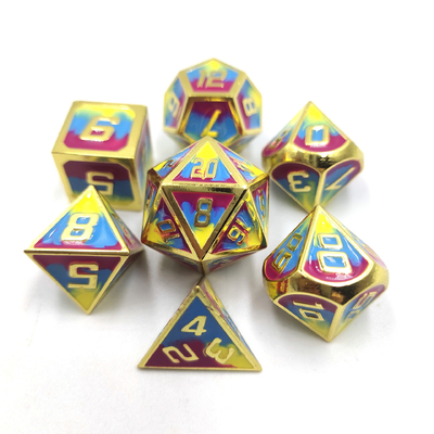 A mão lixado único feito à mão Metal durável de 7 peças Set de dados poliedro