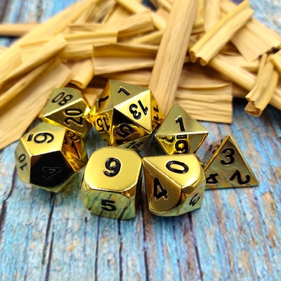 Champanhe Color de Ouro Metal Poligráfico De Dados De Jogos De Escritório De dados
