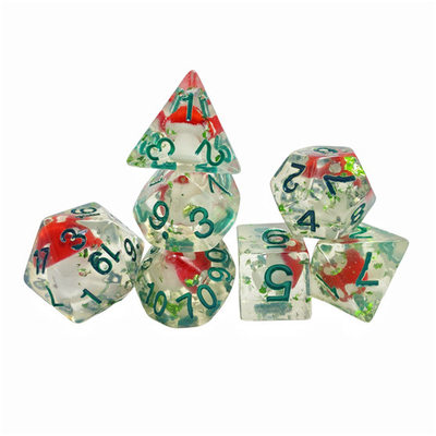 Resina de cogumelo venenoso jogo de tabuleiro de dados conjunto dnd dados