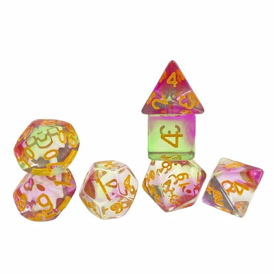 Colour cristal resina jogo de mesa de dados conjunto dnd dados