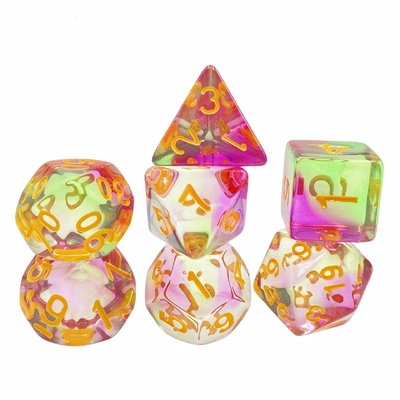 Colour cristal resina jogo de mesa de dados conjunto dnd dados