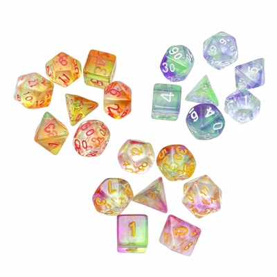 Colour cristal resina jogo de mesa de dados conjunto dnd dados