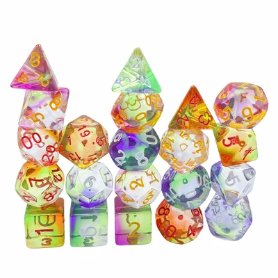 Colour cristal resina jogo de mesa de dados conjunto dnd dados