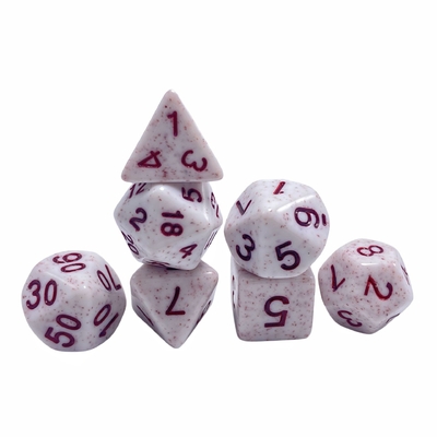 Palavra vermelha, minério vermelho manchado, resina, personagem de jogo de tabuleiro, jogo de dados.