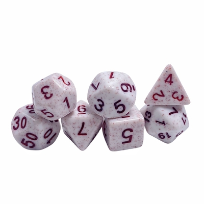 Palavra vermelha, minério vermelho manchado, resina, personagem de jogo de tabuleiro, jogo de dados.