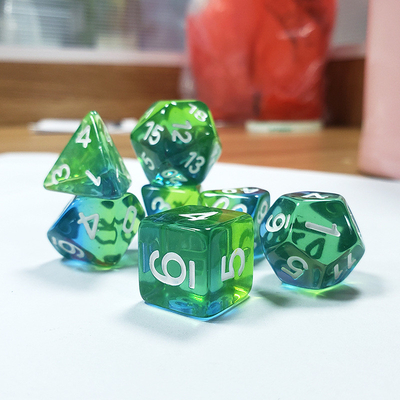 Minte verde cristal resina natural multifacetado jogo de tabuleiro jogo de dados Dragon and Dungeon