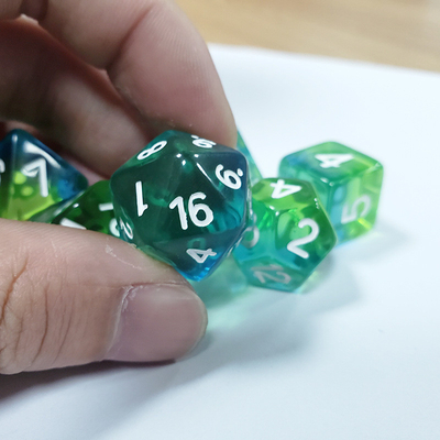 Minte verde cristal resina natural multifacetado jogo de tabuleiro jogo de dados Dragon and Dungeon