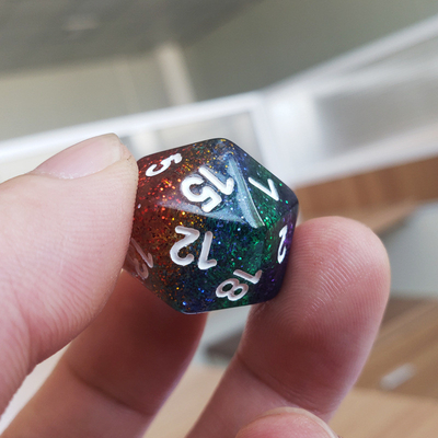 Shin Golden Powder Rainbow Resin Boarding Dice Set Dragão e Masmorra