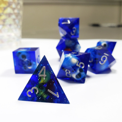 Blue Crystal Skull Resin Boarding Dice Set Dragão e Masmorra