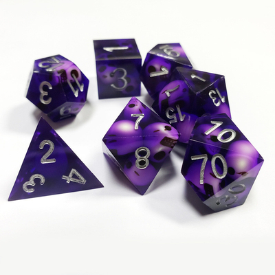 O jogo de dados de resina de Crânio de Cristal Roxo Dragon and Dungeon