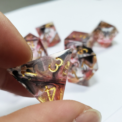 Vermelho e preto Cristais de fumaça misturados de papel alumínio Resina Boards de dados