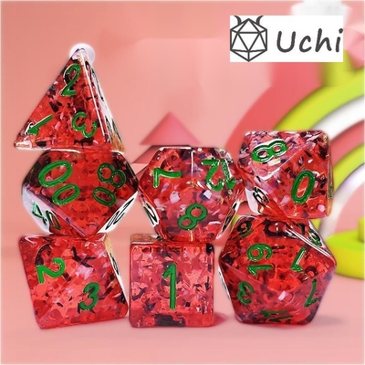 Rodeada de romã Sequins Resina Boarding Dice Set dnd dados