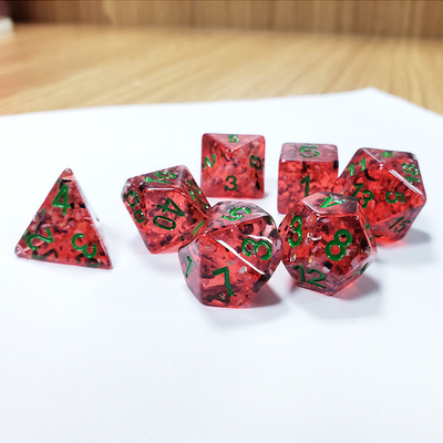 Rodeada de romã Sequins Resina Boarding Dice Set dnd dados