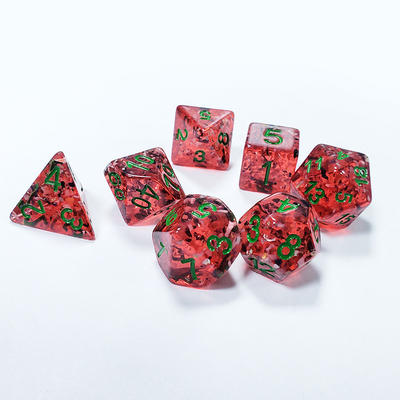 Rodeada de romã Sequins Resina Boarding Dice Set dnd dados