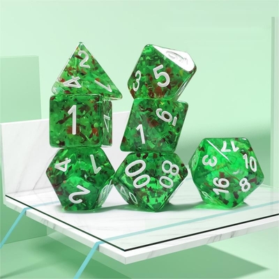Sprite cristal verde Resina de bordo dados Set dnd dados