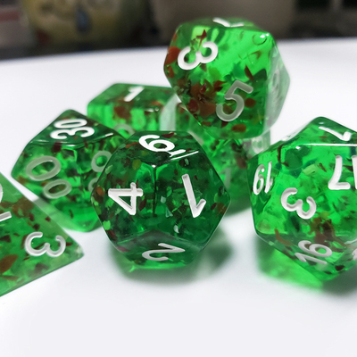 Sprite cristal verde Resina de bordo dados Set dnd dados